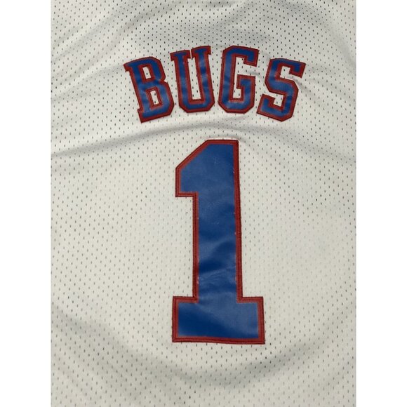 Masmig Space Jam Jersey Mens Size Large BUGS #1 Tune Squad White Embroidered - Picture 8 of 8